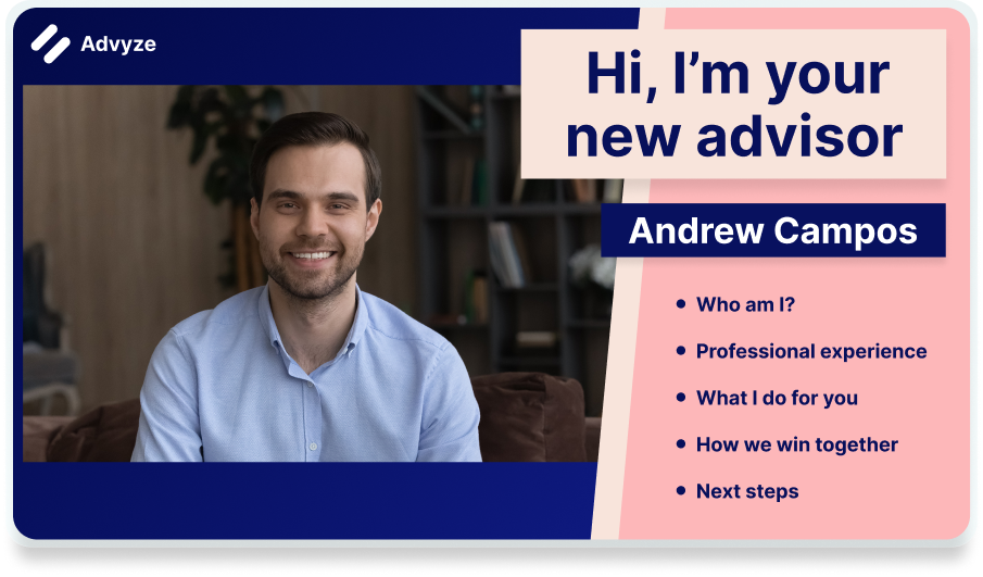 Financial advisor using video to introduce himself
