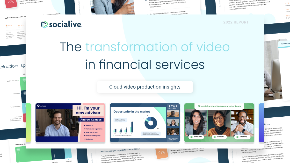 Survey: 97% of wealth managers want more intuitive remote video production technology as client demand for virtual interactions skyrockets