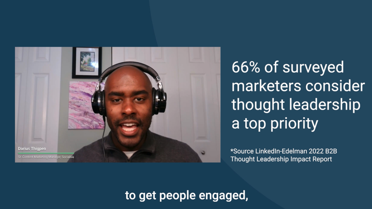 Screenshot of thought leadership survey