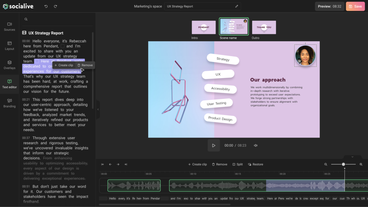 Socialive's user-friendly AI-powered video editor